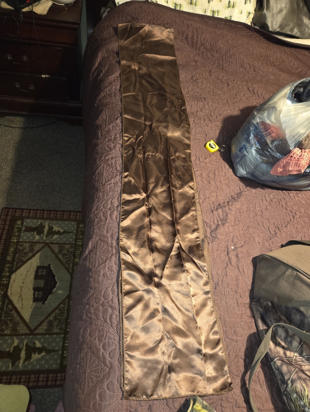 Wedding Decor-Brown Satin Table Runner/chair Ties 108x 9